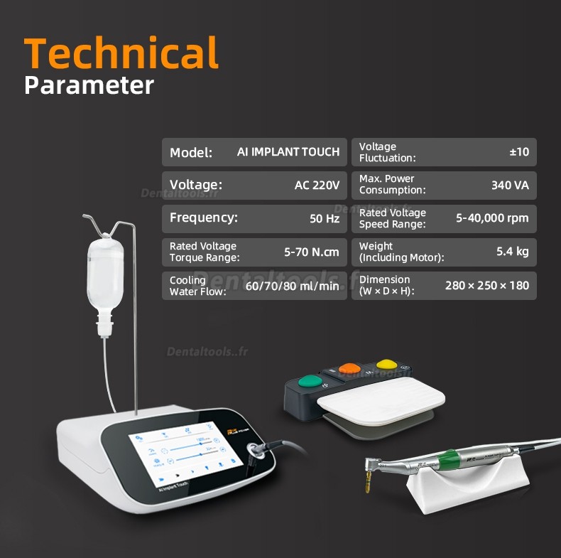 Pluspower®Ai Touch Système de chirurgie implantaire dentaire moteur sans balais avec contre-angle 20:1